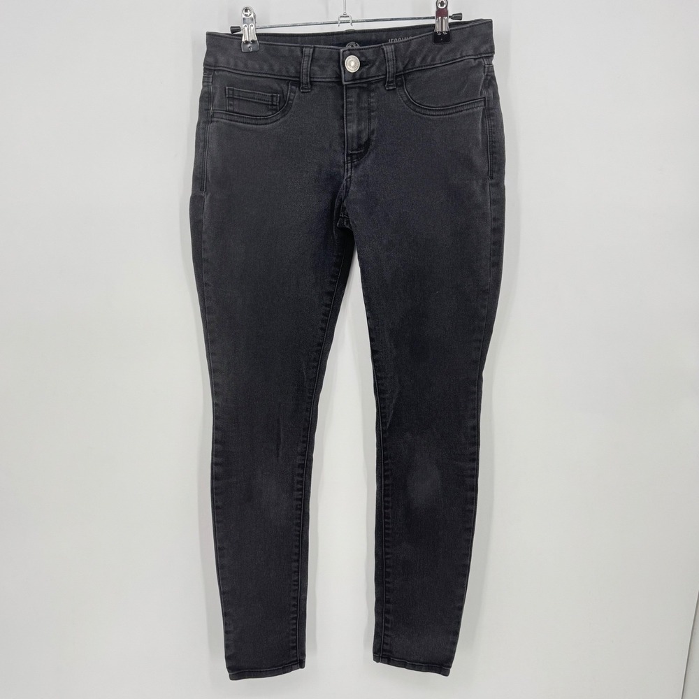SO Juniors Jegging Jeans Faded Black Size 7 Long‎ Skinny Leg Stretch Denim Pants